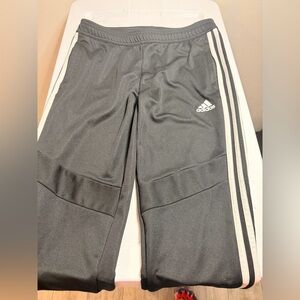 Adidas Kids Charcoal Joggers with White Stripes